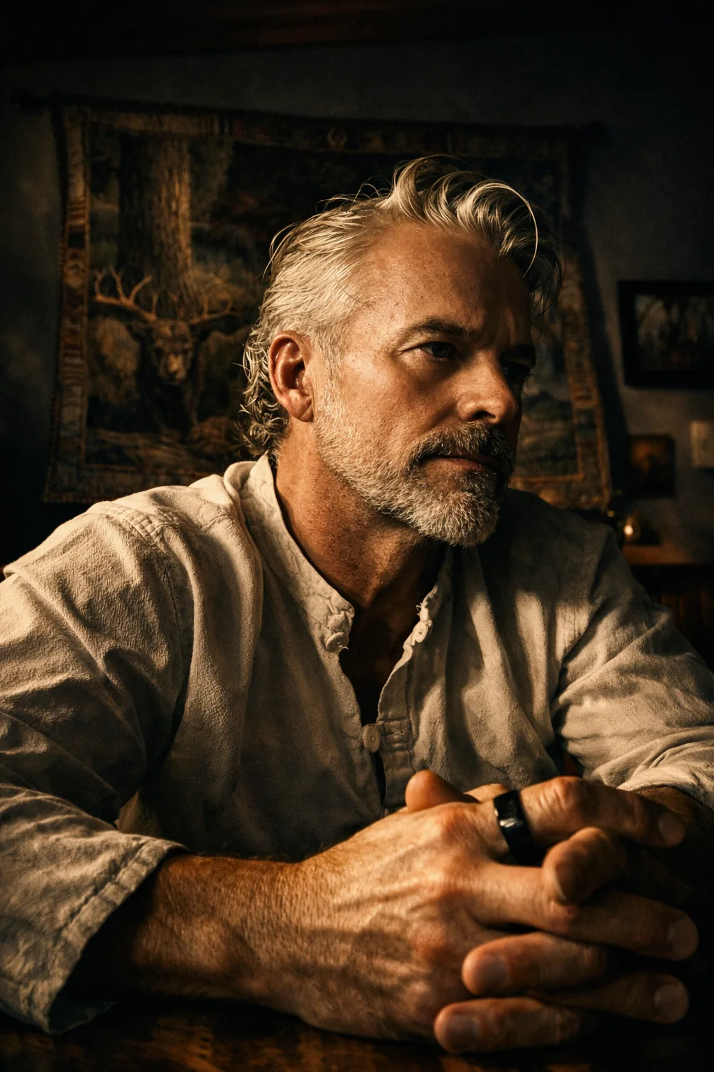 Dr. Jerry Stolarczyk seated in warm light